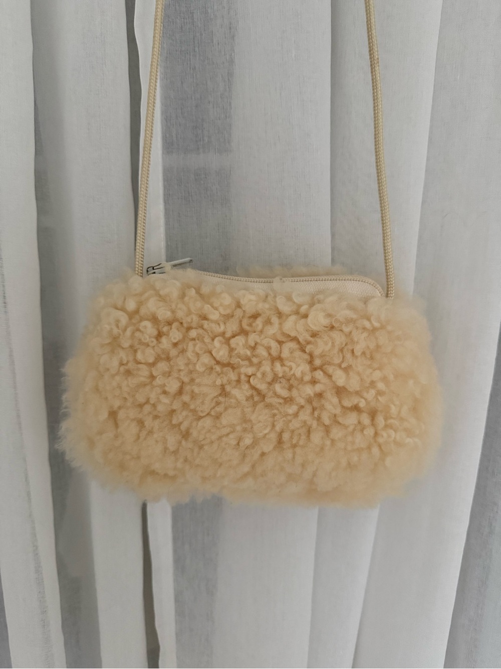 Vintage Sheepskin Sherpa Crossbody Bag
